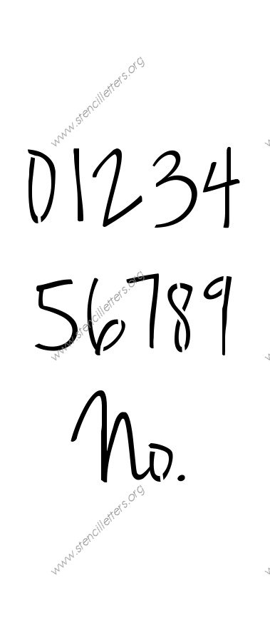 Casual Handwritten Cursive Number Stencil
