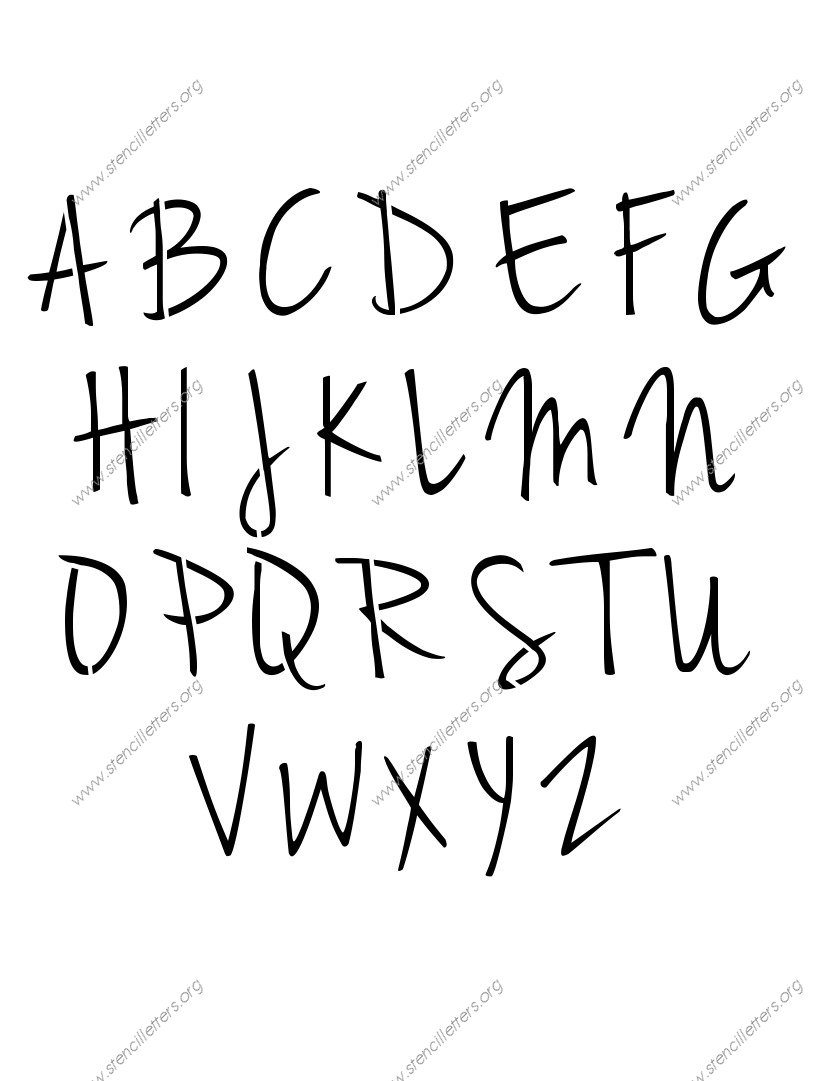 Casual Handwritten Cursive Stencil Letter Set