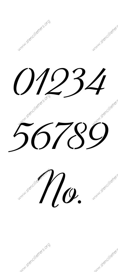 Retro Vintage Cursive Number Stencil