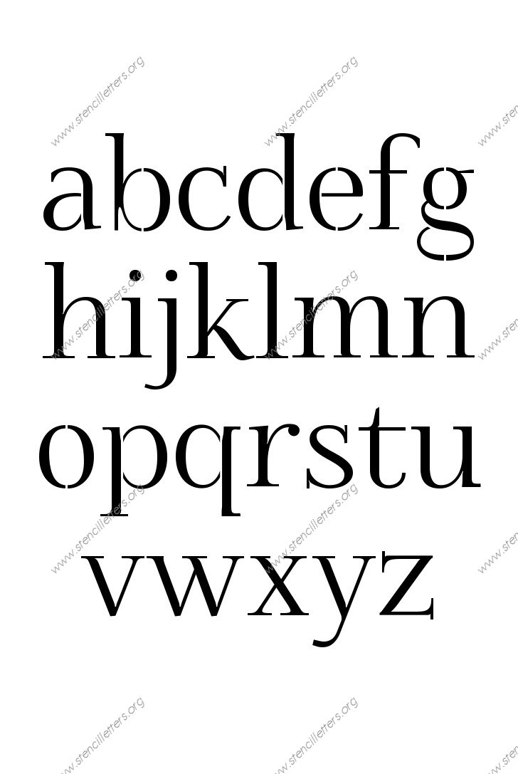 Formal Elegant A to Z lowercase letter stencils