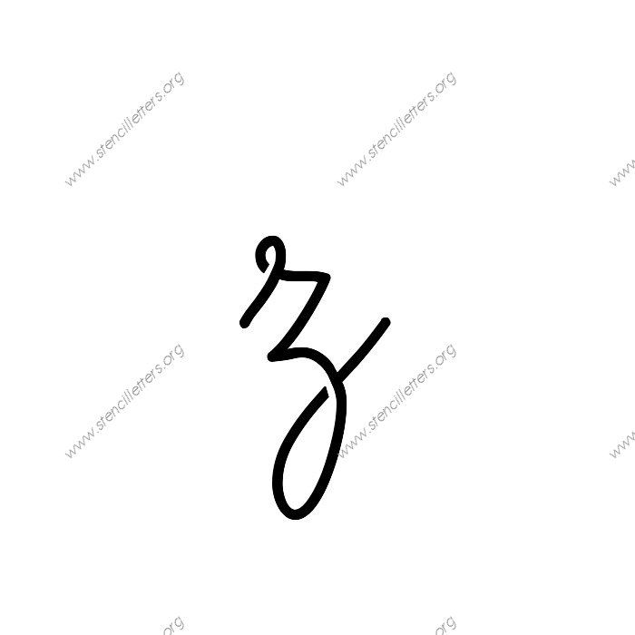 Cute Girly Cursive Uppercase Lowercase Letter Stencils A Z 1 4 To 12 Inch Sizes Stencil 