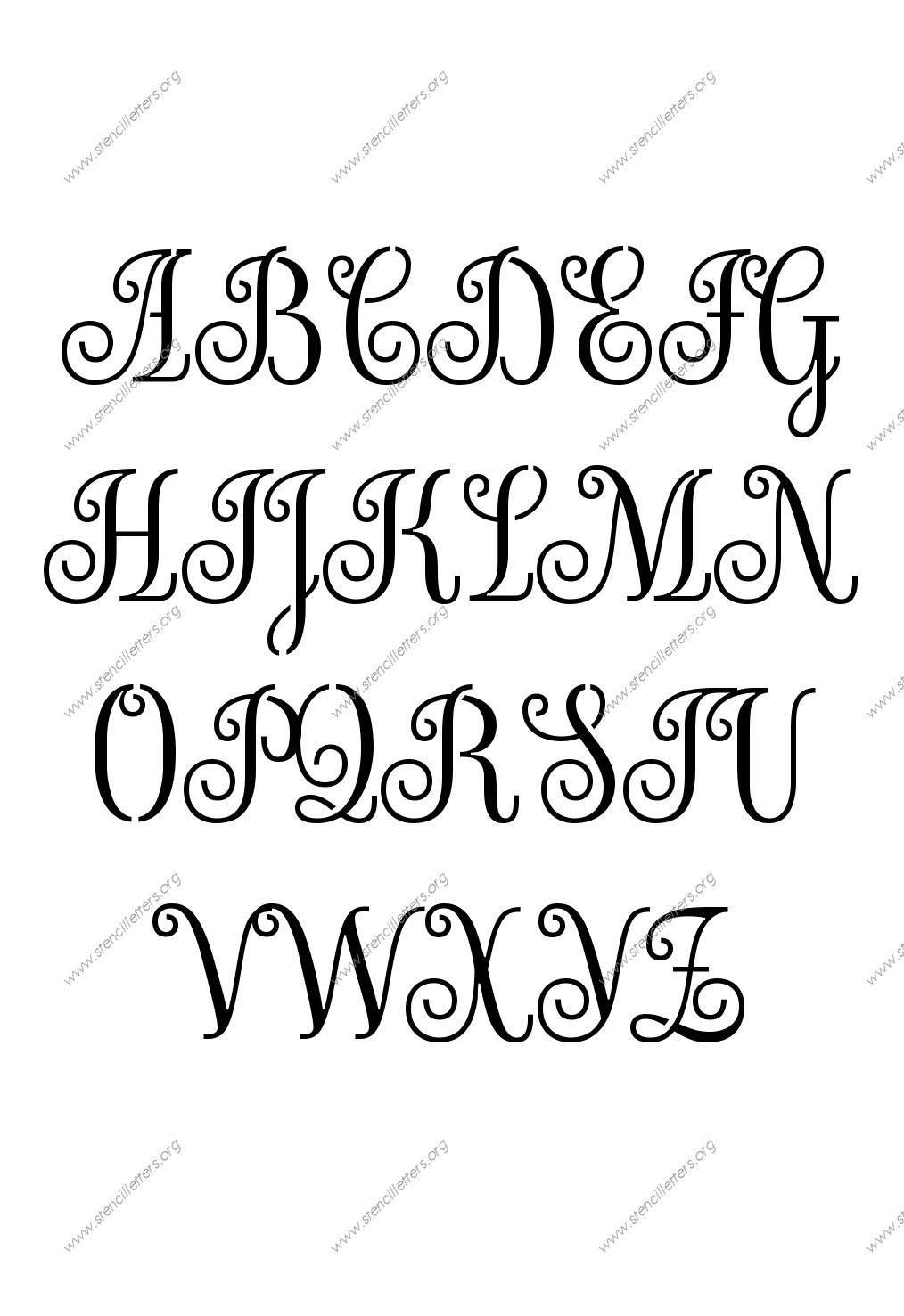 Cursive Letters Stencils Printable