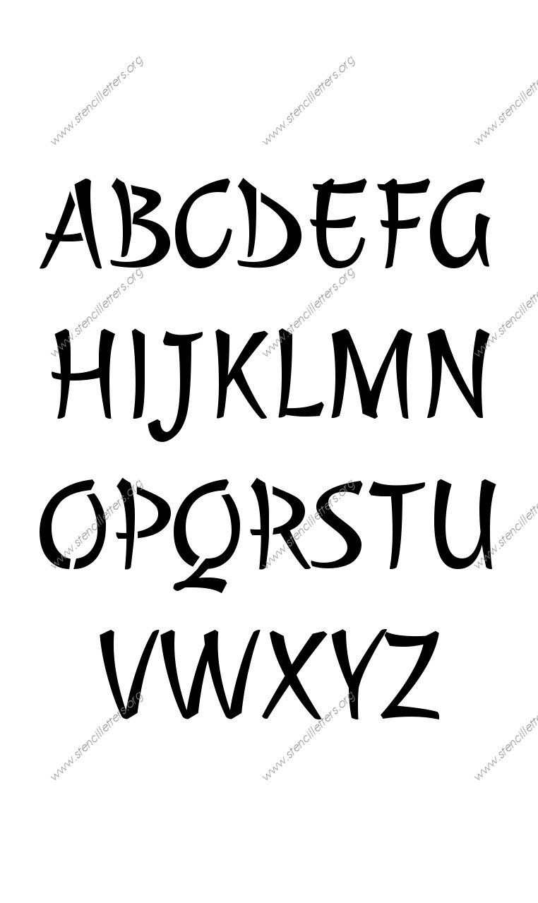 Calligraphic Cursive Stencil Letter Set