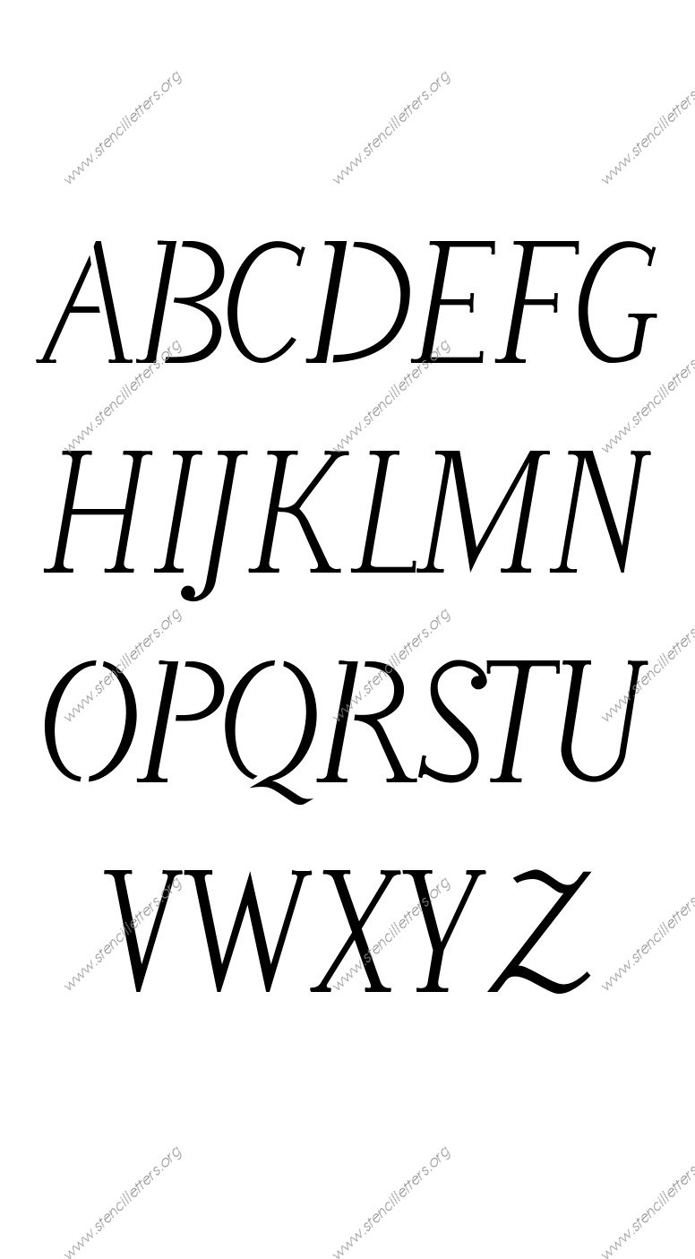 Italic Penmanship Calligraphy A to Z alphabet stencils