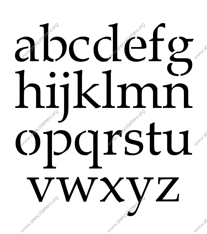 French Headline A to Z lowercase letter stencils