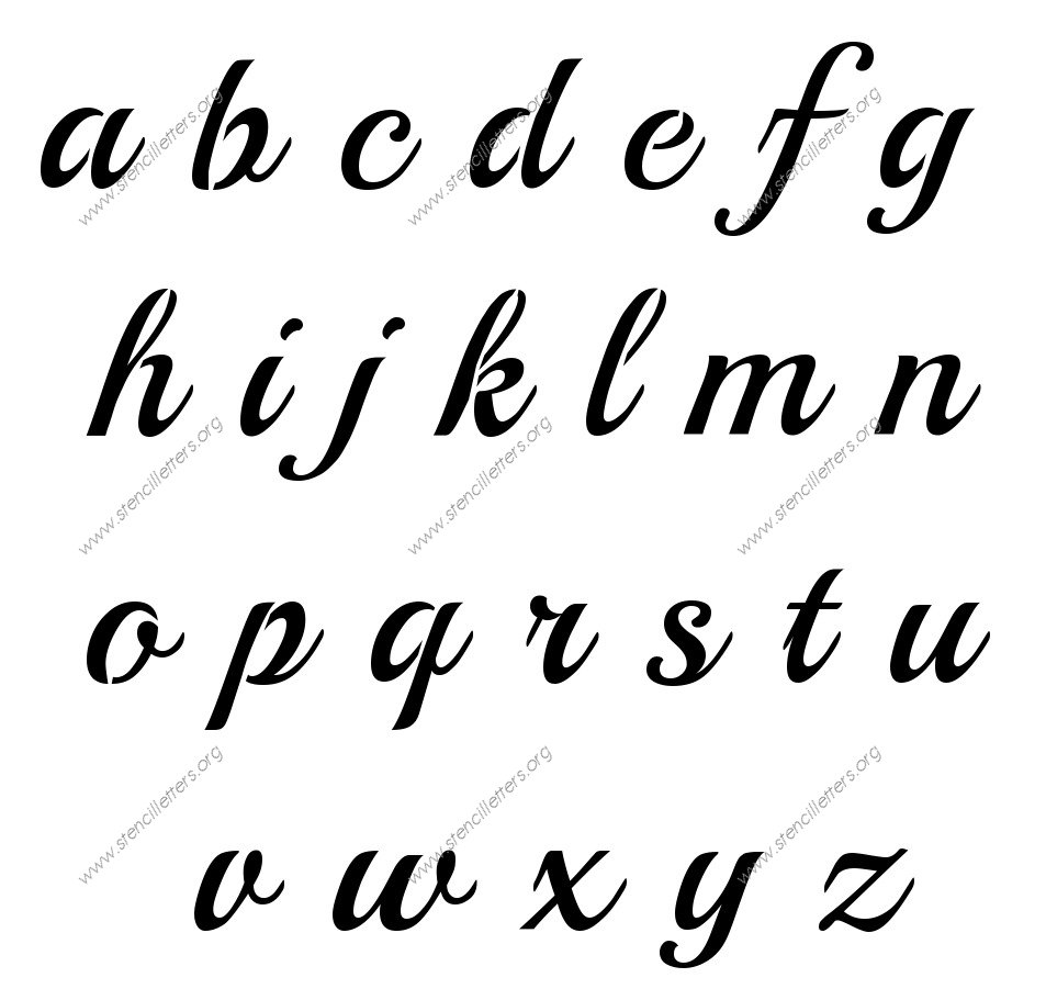 Vintage Calligraphy A to Z lowercase letter stencils