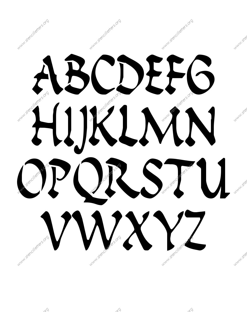 Ancient Roman Calligraphy Stencil Letter Set