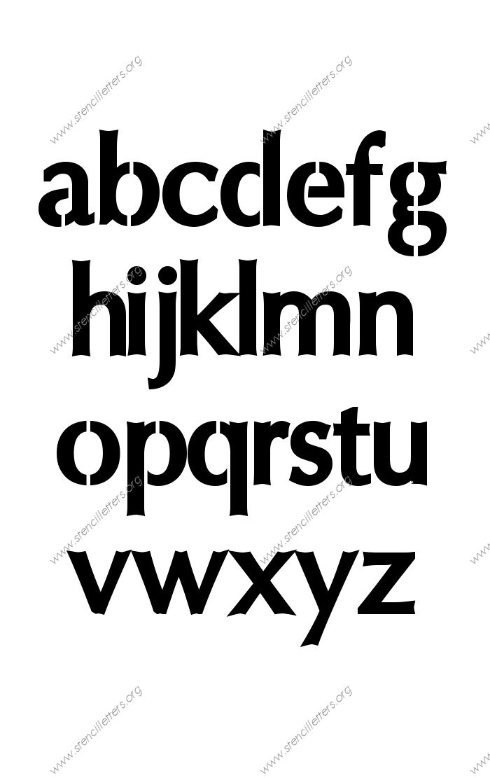 Headline Sans A to Z lowercase letter stencils