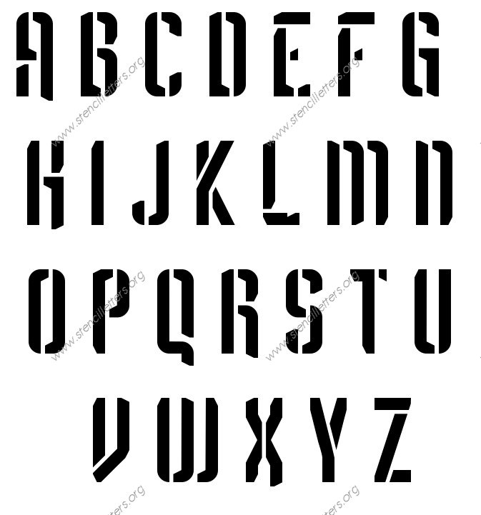 Sci-fi Futuristic A to Z alphabet stencils