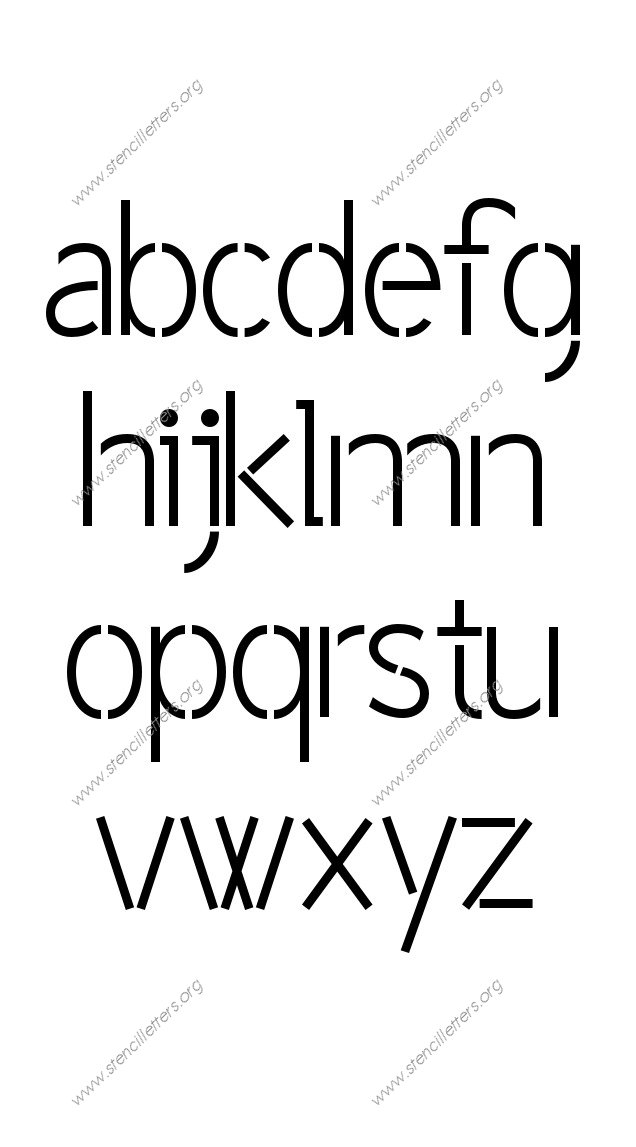 Light Modern A to Z lowercase letter stencils