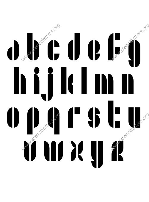 Jazzy Modern A to Z lowercase letter stencils