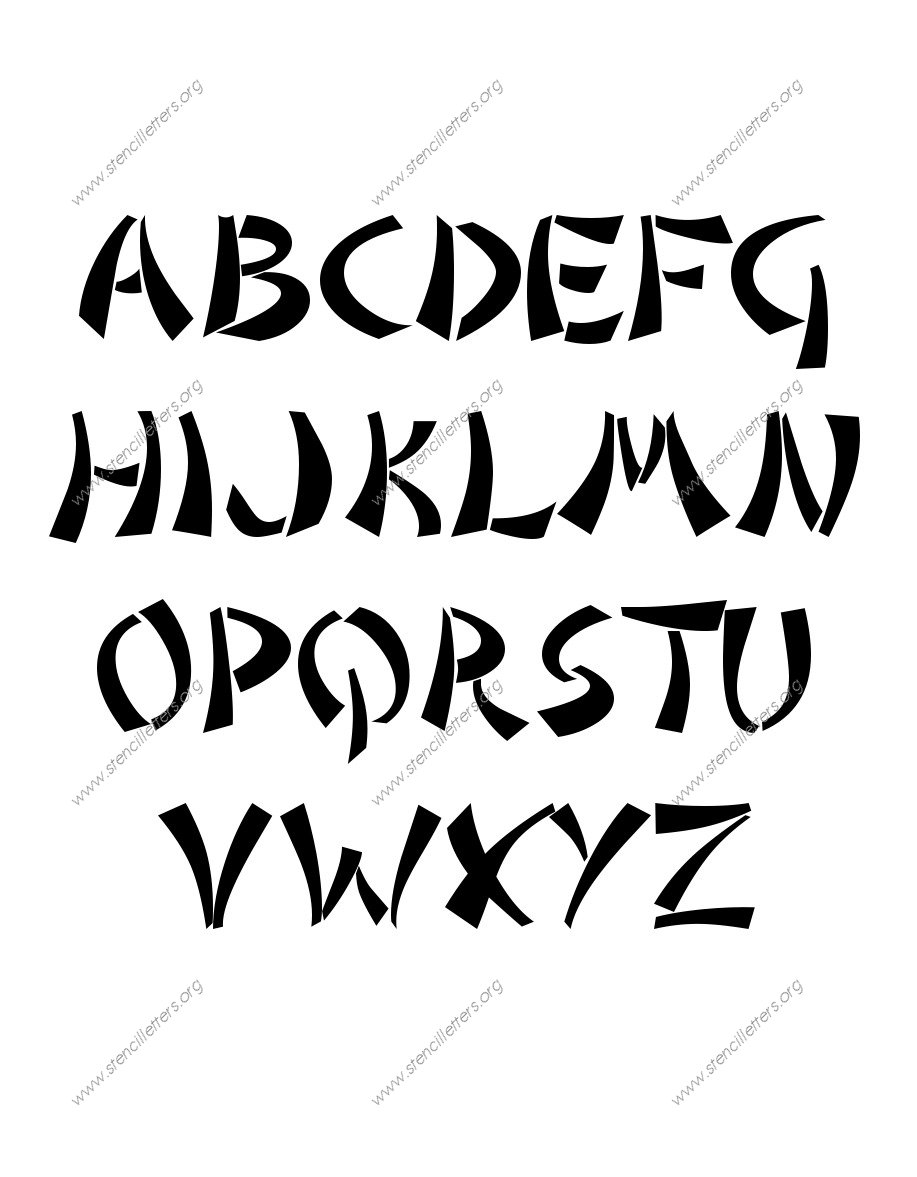 Asian Novelty A to Z uppercase lowercase letter stencil set