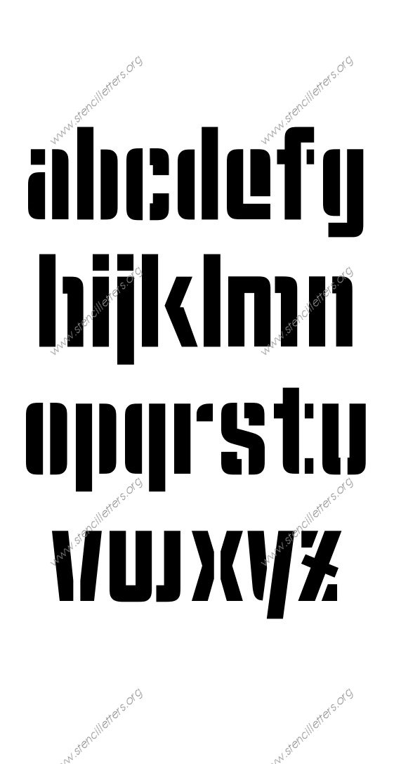 Trendy Modern A to Z lowercase letter stencils