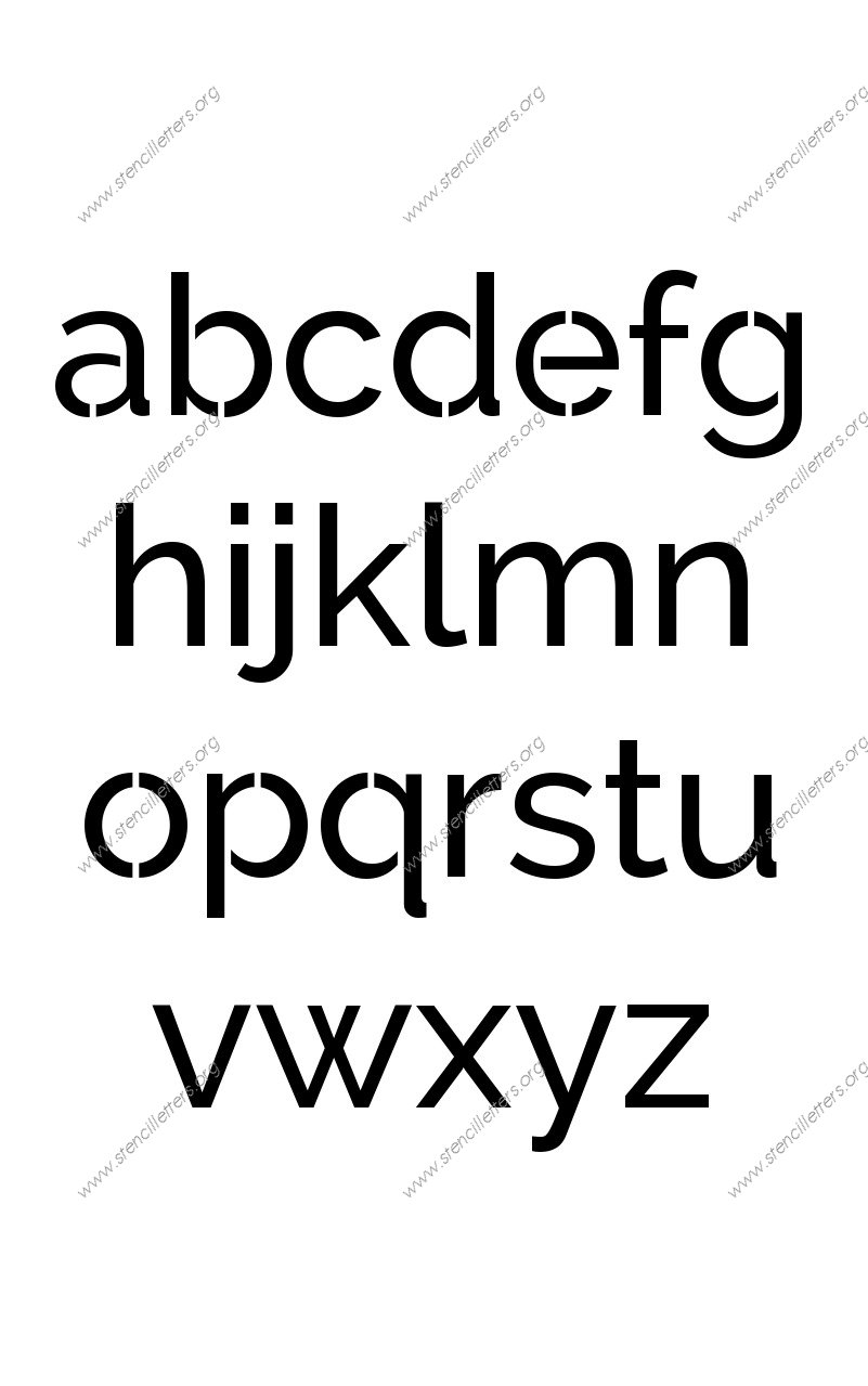 Smooth Elegant Sans A to Z lowercase letter stencils