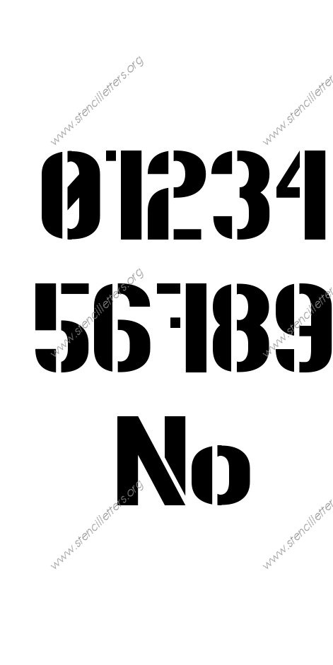 Rough Bold 0 to 9 number stencils