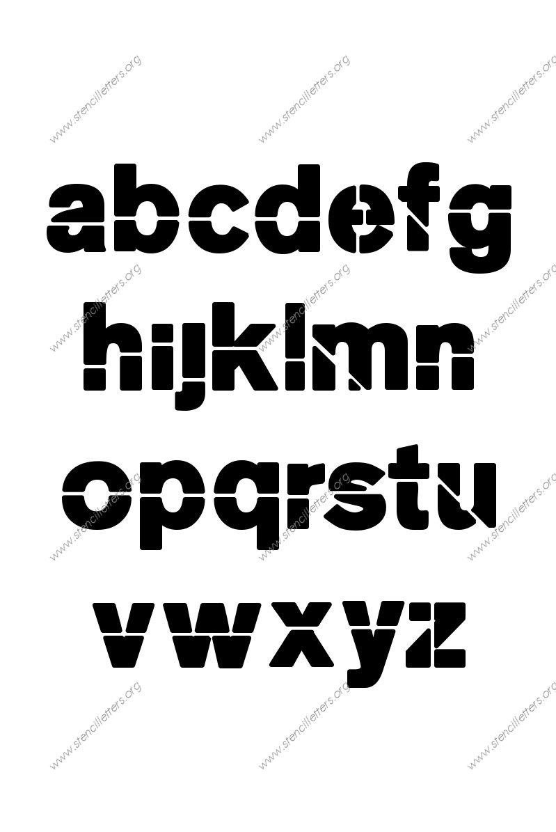 Heavy Bold A to Z lowercase letter stencils
