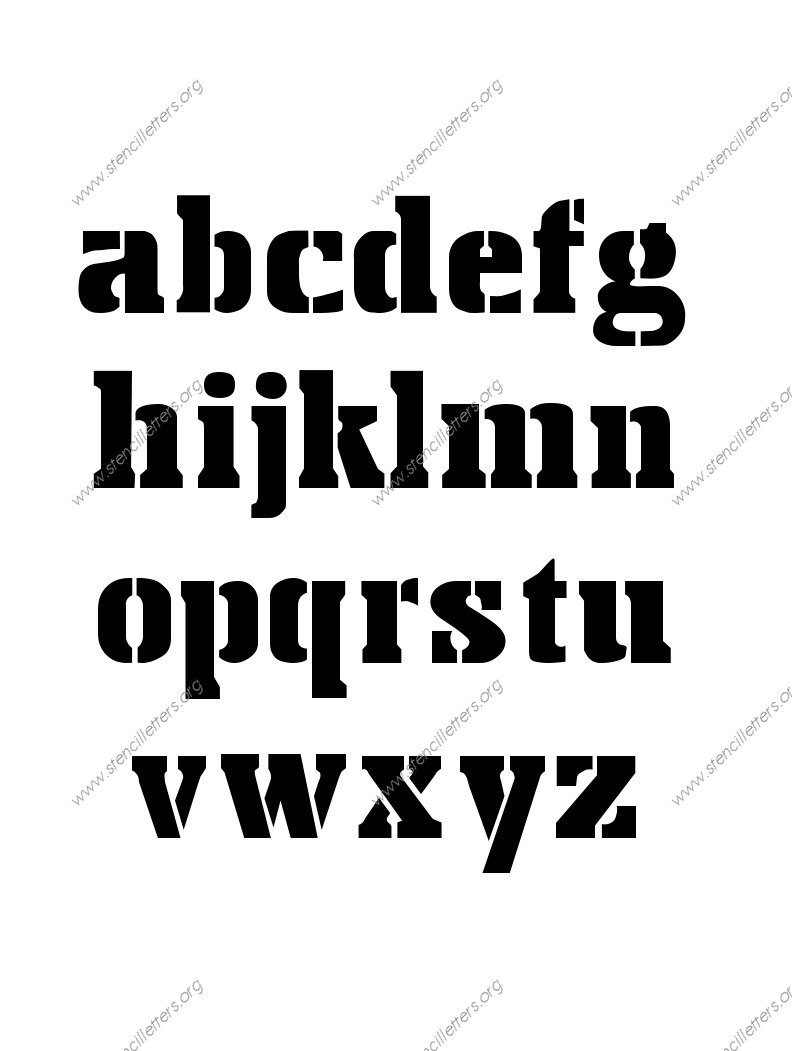 Air Force Army A to Z lowercase letter stencils