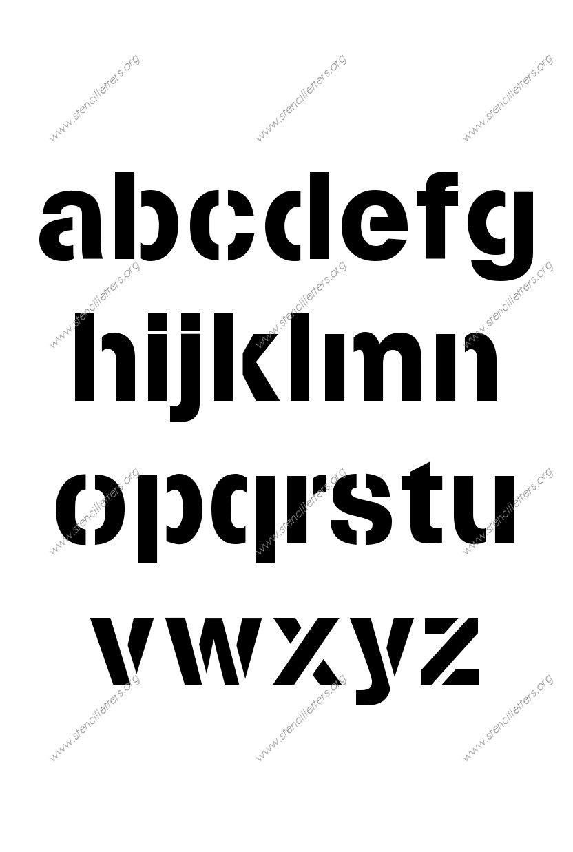 Army Modern A to Z lowercase letter stencils