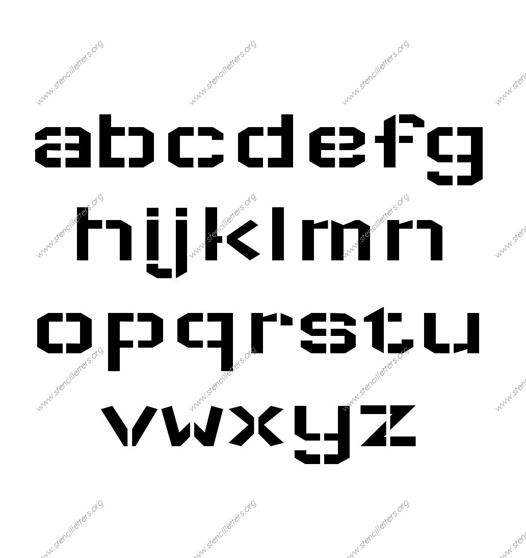 Square Block Elegant A to Z lowercase letter stencils