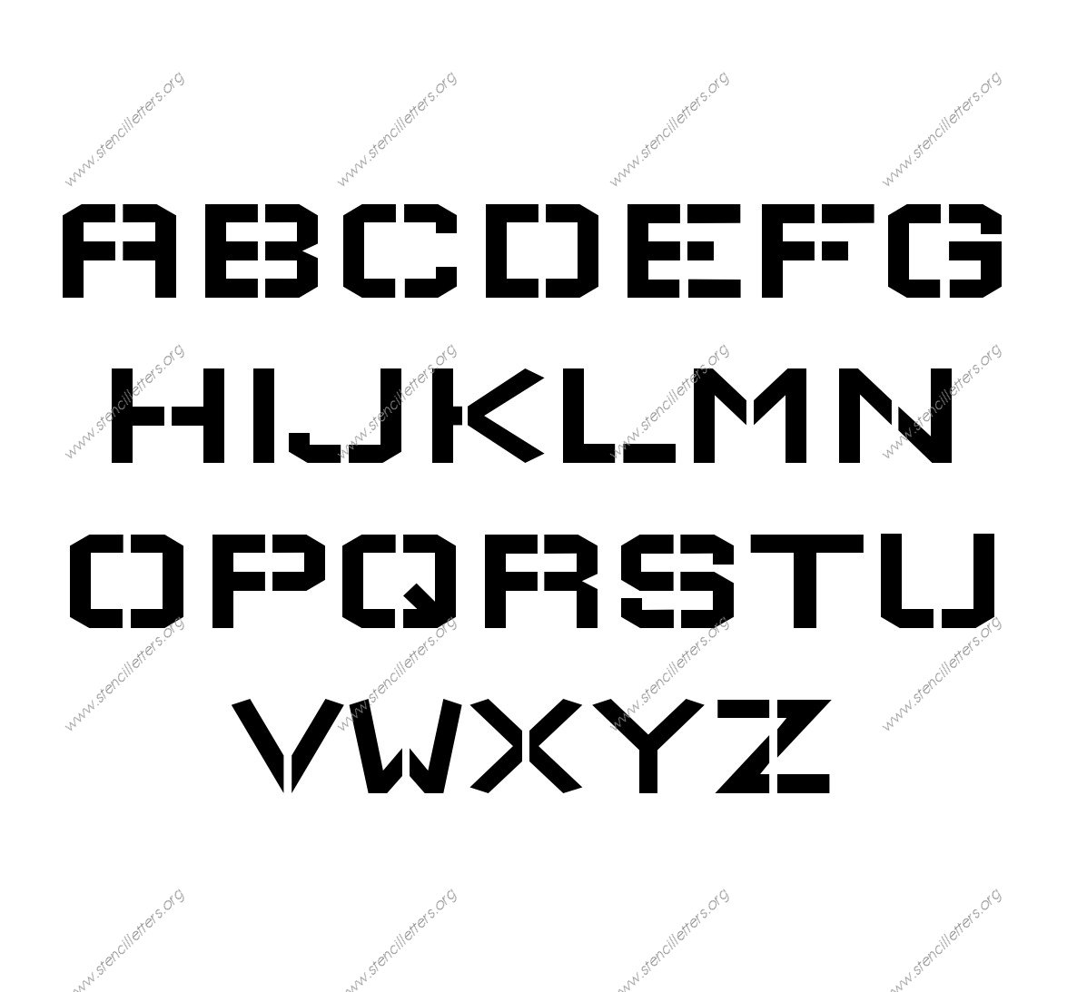 Square Block Elegant A to Z uppercase letter stencils