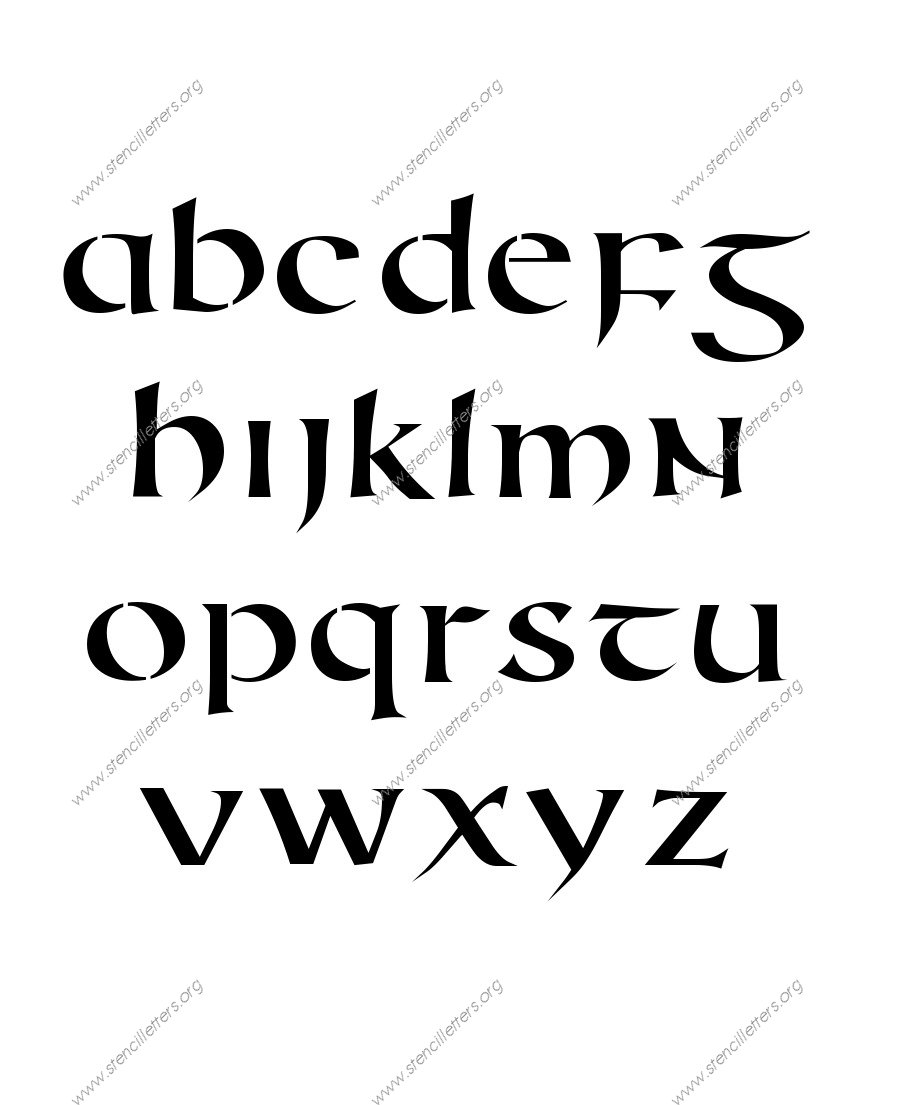 Celtic International A to Z lowercase letter stencils