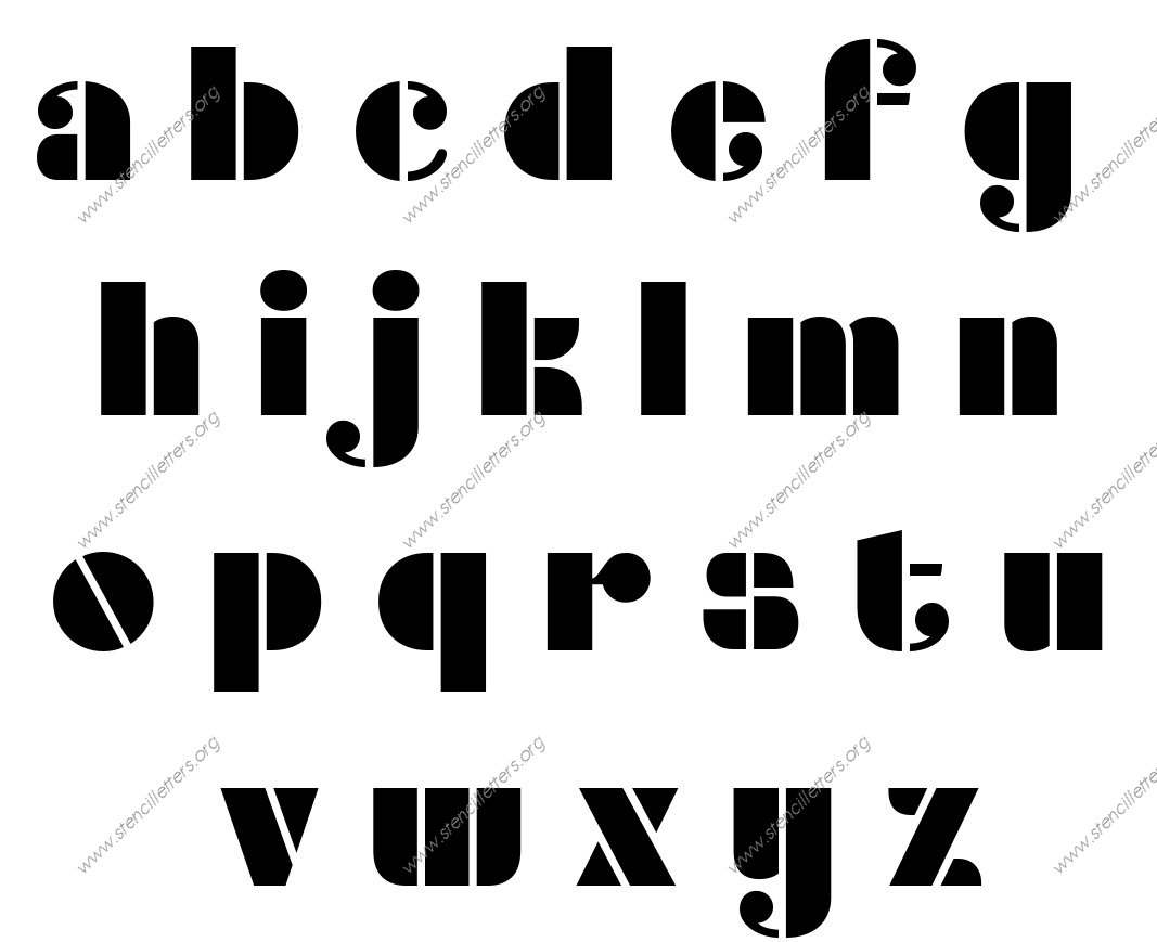 Circular Elegant A to Z lowercase letter stencils