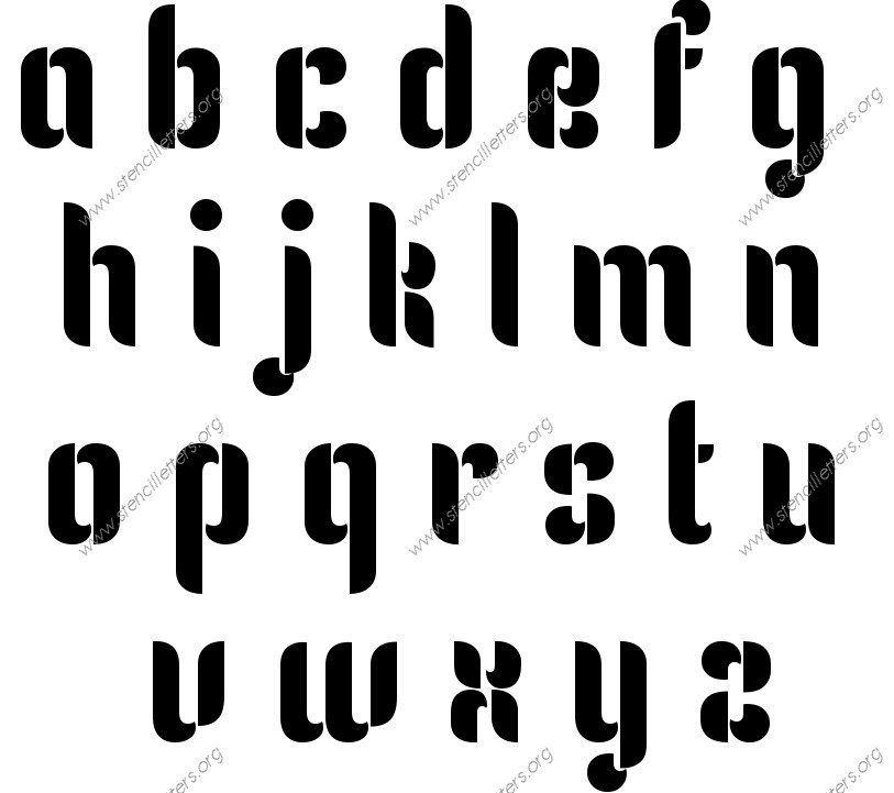 Gothic Headline Decorative A to Z lowercase letter stencils