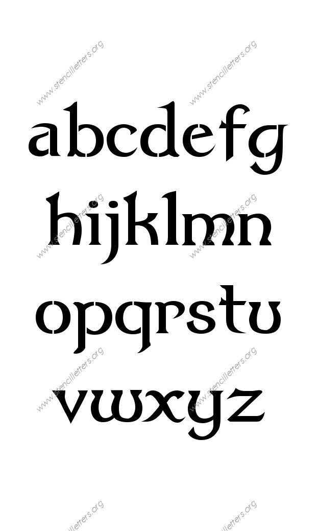 Celtic Fantasy A to Z lowercase letter stencils
