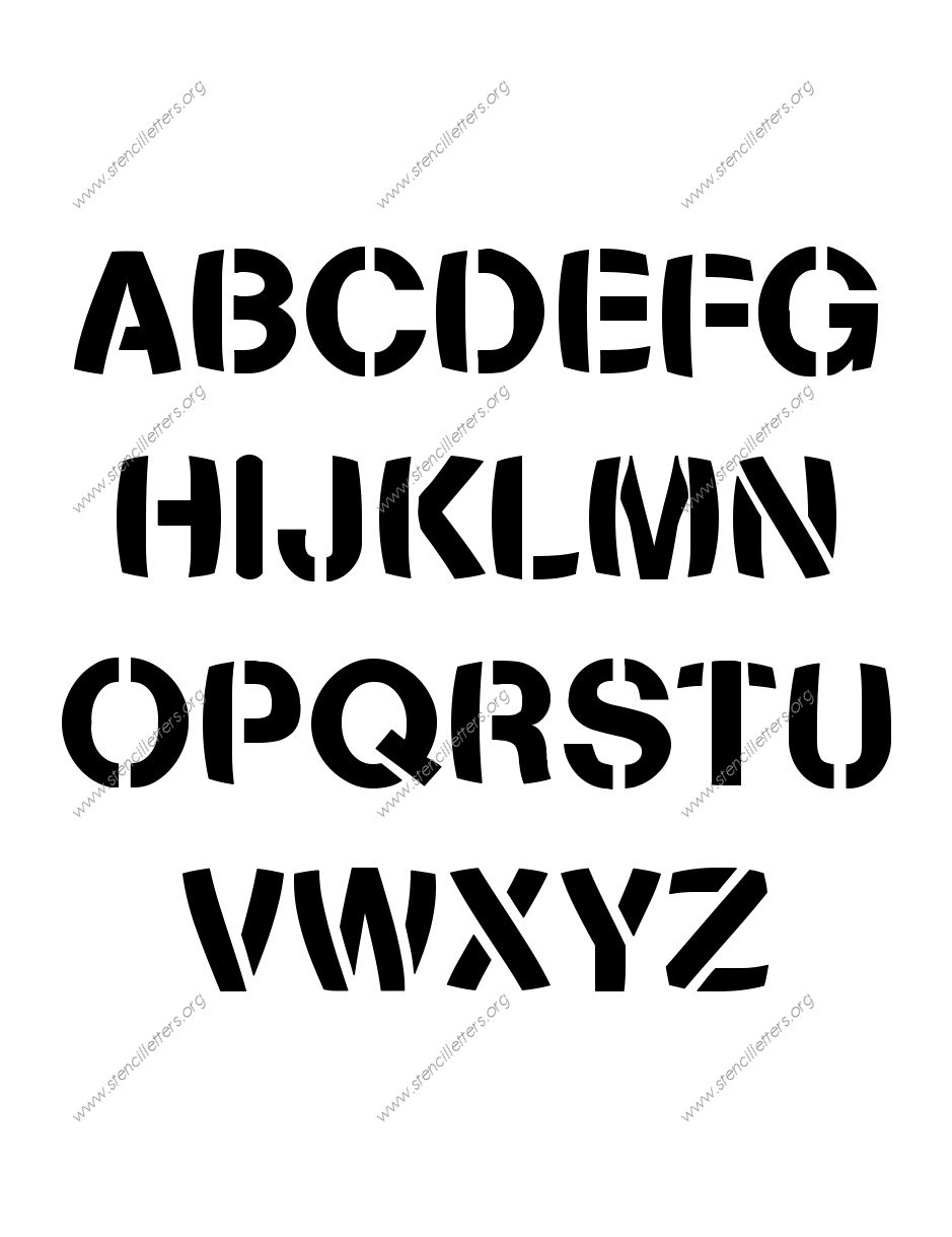Artistic Bold A to Z uppercase letter stencils