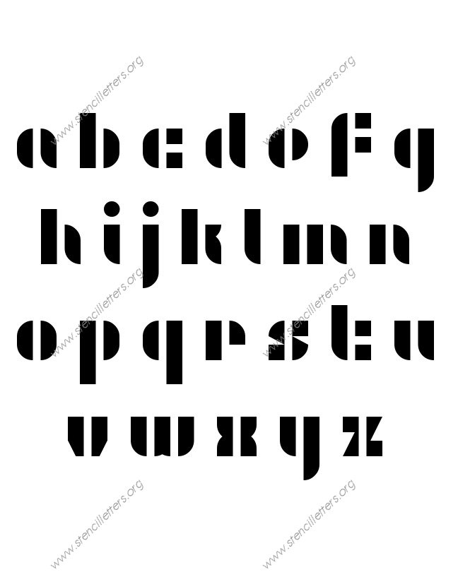 Swashy Bold A to Z lowercase letter stencils