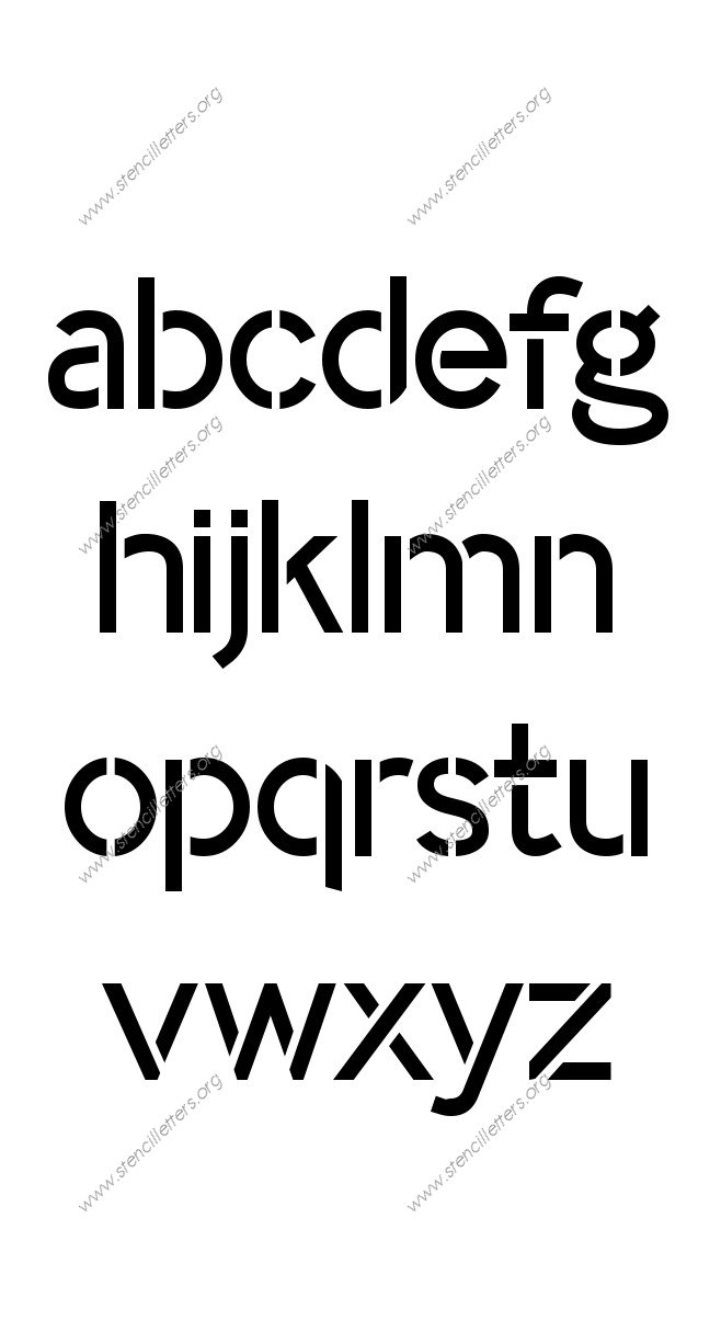 Clean Modern A to Z lowercase letter stencils