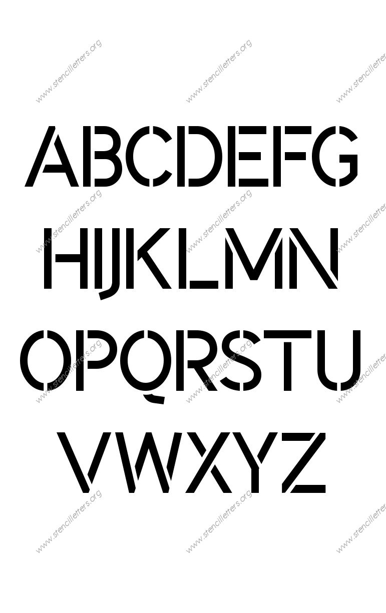 Clean Modern A to Z uppercase letter stencils