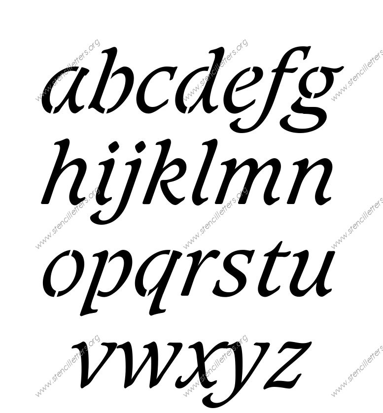 Basic Bold Italic A to Z lowercase letter stencils