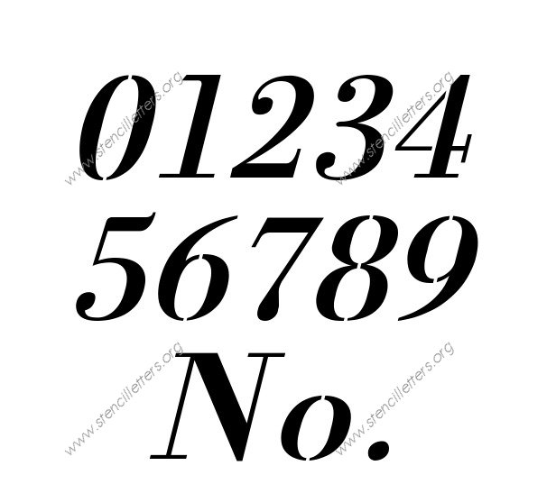 1700s Decorative Italic Number Stencil