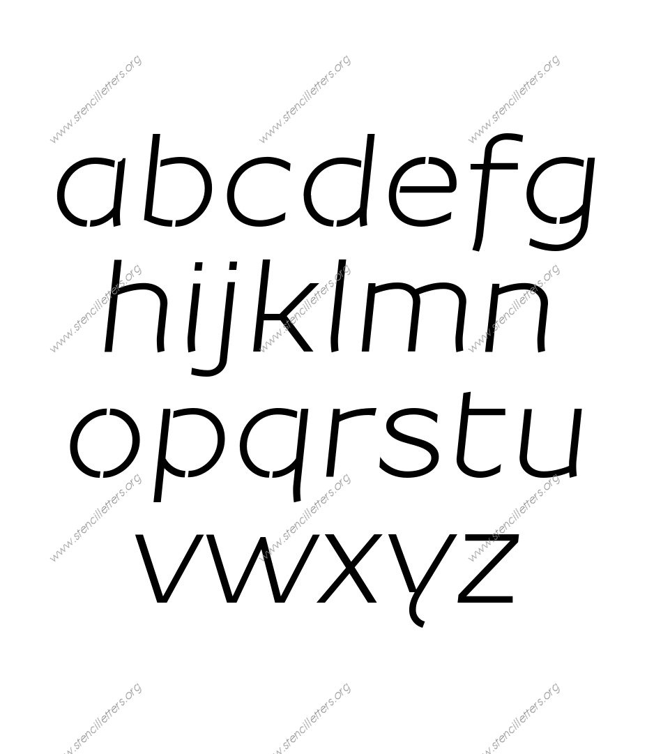 Banner Italic A to Z lowercase letter stencils