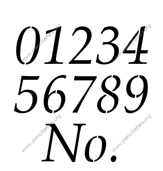 Formal Elegant Italic Number Stencil