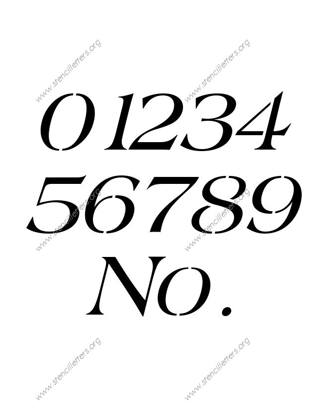 1960s Americana Italic Number Stencil