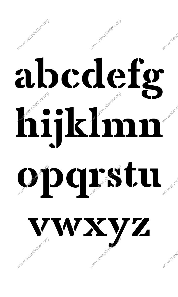 High Contrast Elegant A to Z lowercase letter stencils