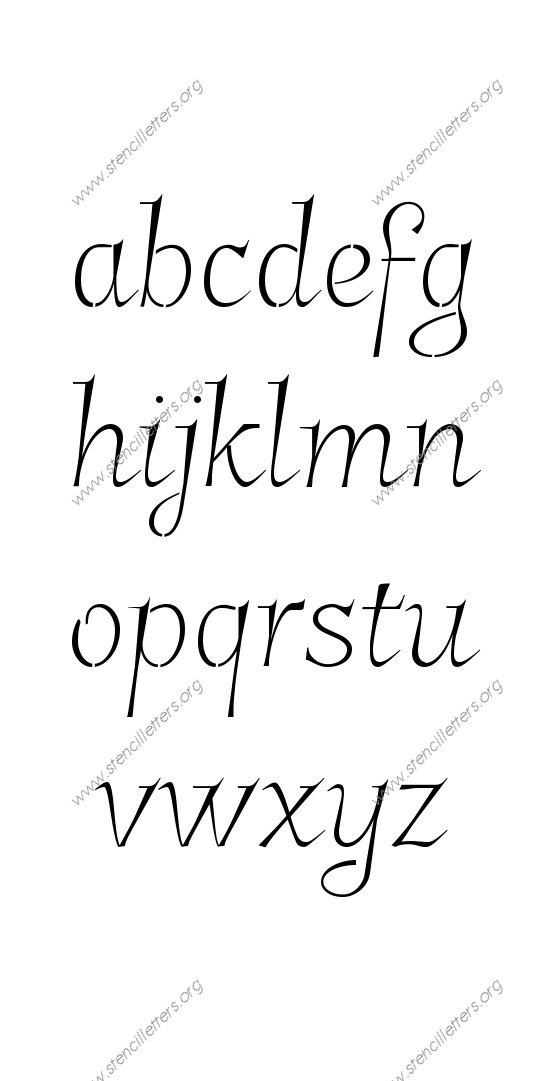 Fancy Italic A to Z lowercase letter stencils