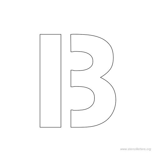 1 inch stencil letter b