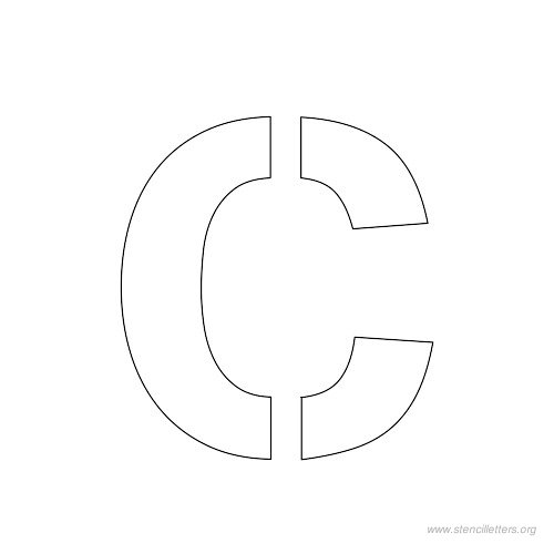 1 inch stencil letter c