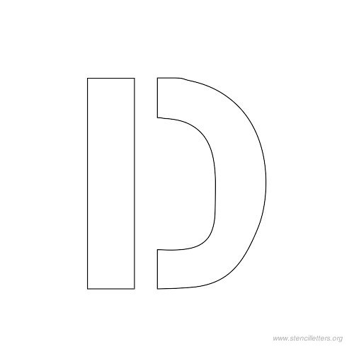 1 inch stencil letter d
