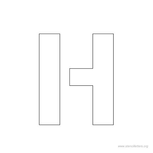 1 inch stencil letter h