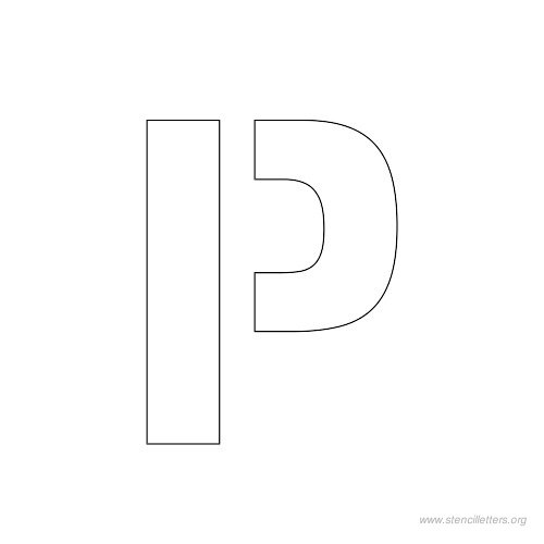 1 inch stencil letter p