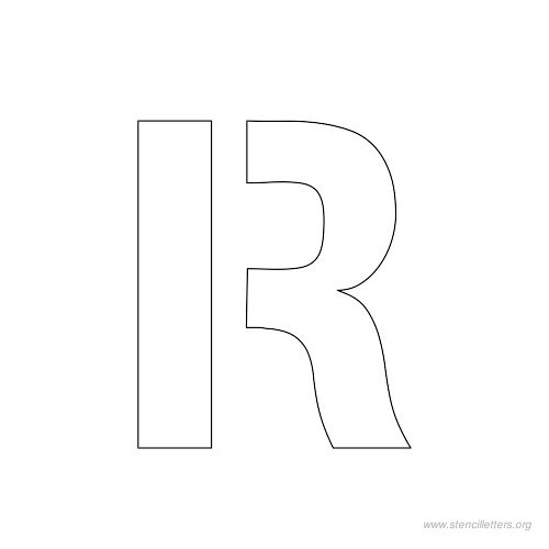 1 inch stencil letter r