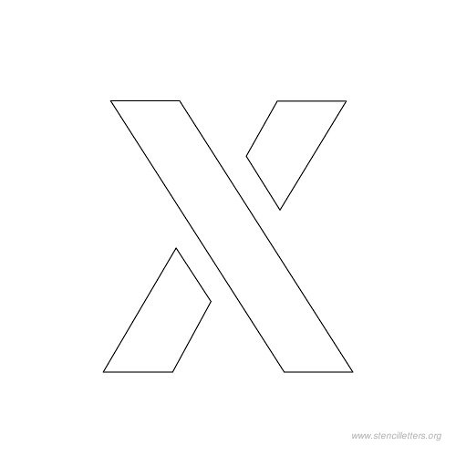 1 inch stencil letter x