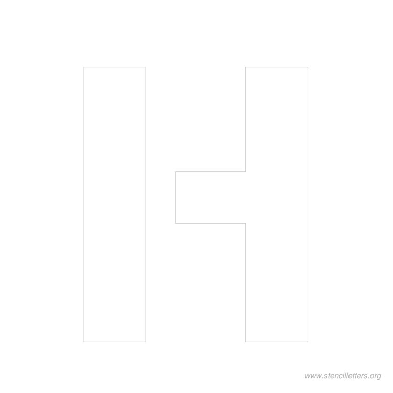 11 inch stencil letter h