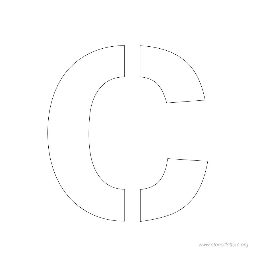 2 inch stencil letter c