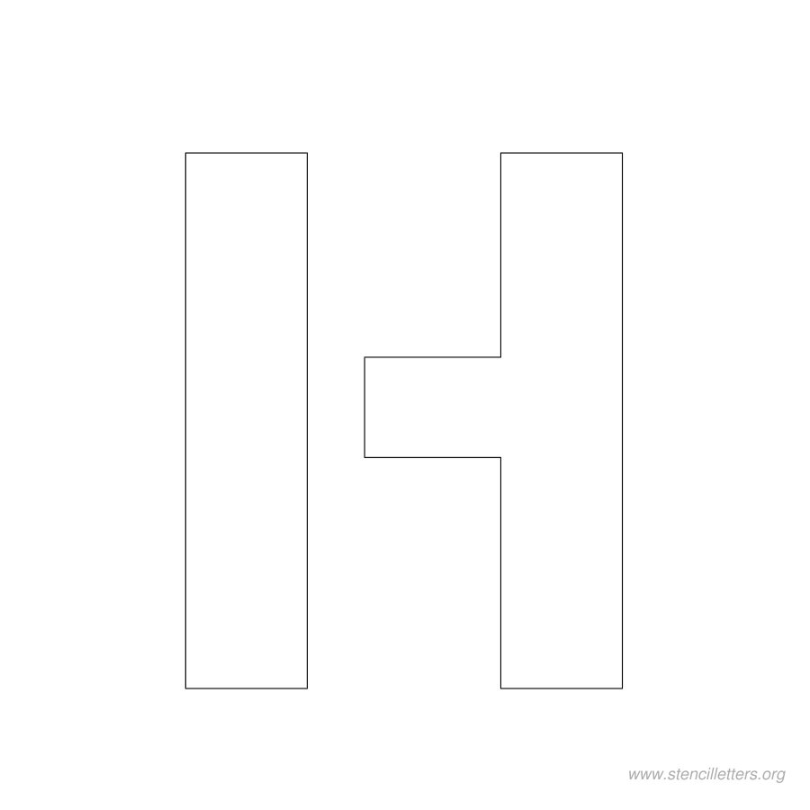 2 inch stencil letter h
