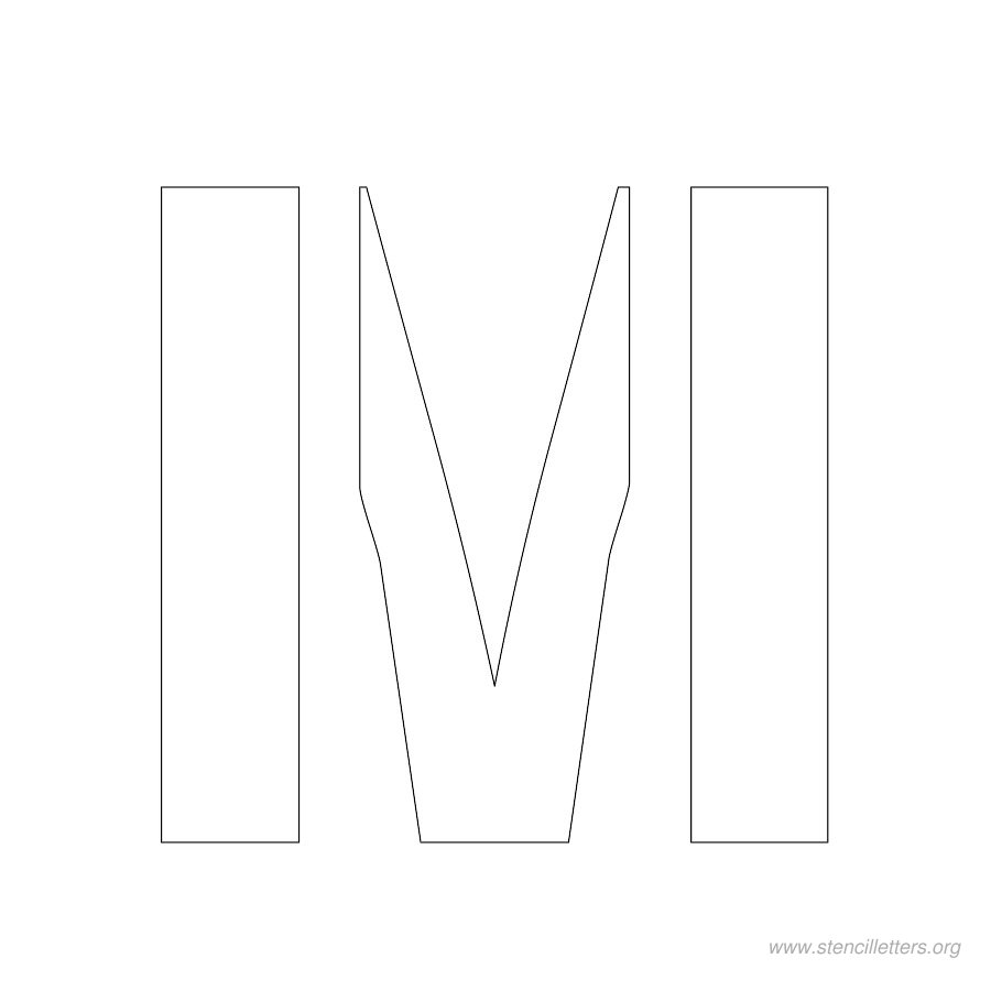 2 inch stencil letter m